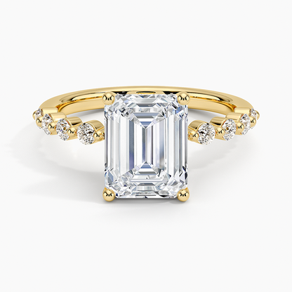 Marseille Half Coverage Diamond Ring (1/4 ct. tw.) - Emerald Cut Center Stone