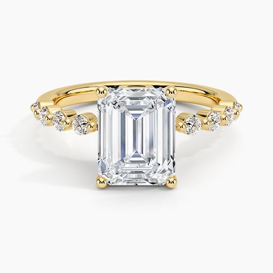 Marseille Half Coverage Diamond Ring (1/4 ct. tw.) - Emerald Cut Center Stone