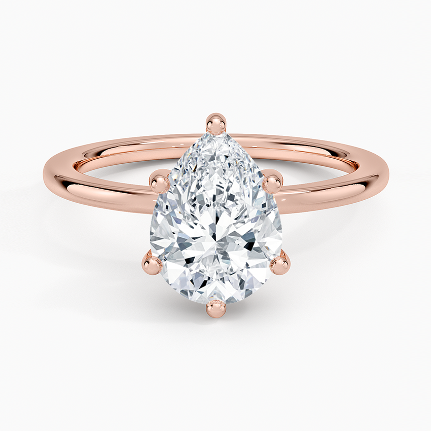 Sydney Perfect Fit Hidden Halo Six-Prong Diamond Ring - Pear Center Stone