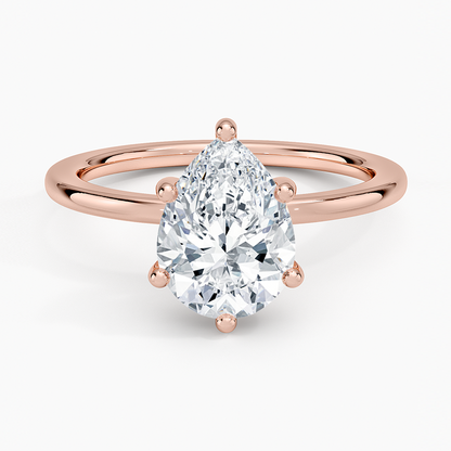 Sydney Perfect Fit Hidden Halo Six-Prong Diamond Ring - Pear Center Stone