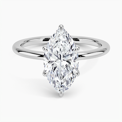 Fairmined 1.5mm Six-Prong Solitaire Ring - Marquise Center Stone