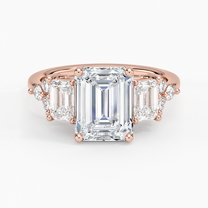 Sabine Cluster Diamond Ring (1 ct. tw.) - Emerald Cut Center Stone