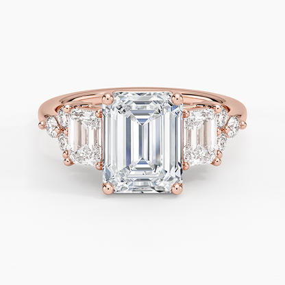 Sabine Cluster Diamond Ring (1 ct. tw.) - Emerald Cut Center Stone