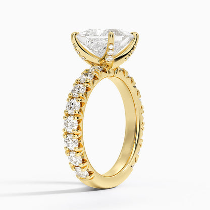 Ellora Three-Quarter Coverage Diamond Ring - Princess Cut Center Stone
