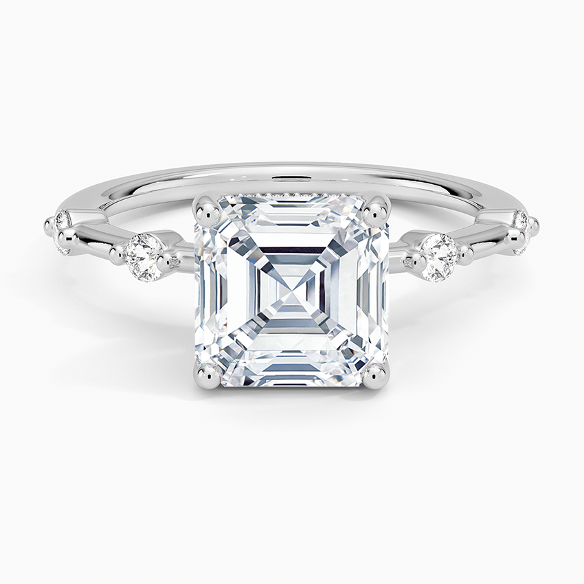 Aimee Hidden Halo Diamond Ring - Asscher Cut Center Stone