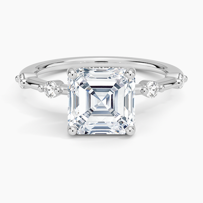 Aimee Hidden Halo Diamond Ring - Asscher Cut Center Stone