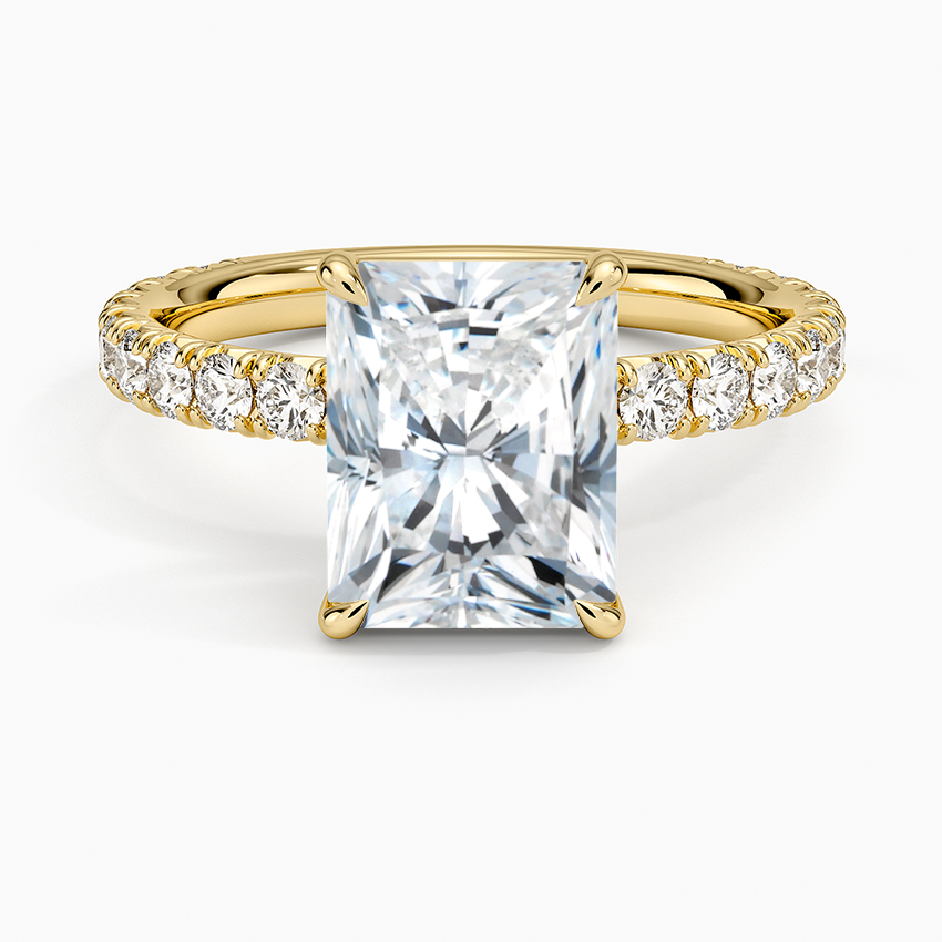 Luxe French Pavé Perfect Fit Diamond Ring (1/2 ct. tw.) - Radiant Cut Center Stone