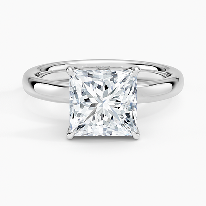 Elodie 2.5mm Solitaire Ring - Princess Cut Center Stone