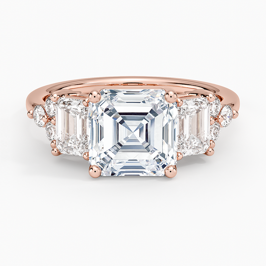 Sabine Cluster Diamond Ring (1 ct. tw.) - Asscher Cut Center Stone