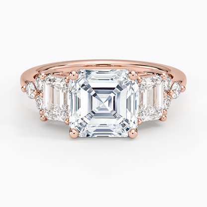 Sabine Cluster Diamond Ring (1 ct. tw.) - Asscher Cut Center Stone