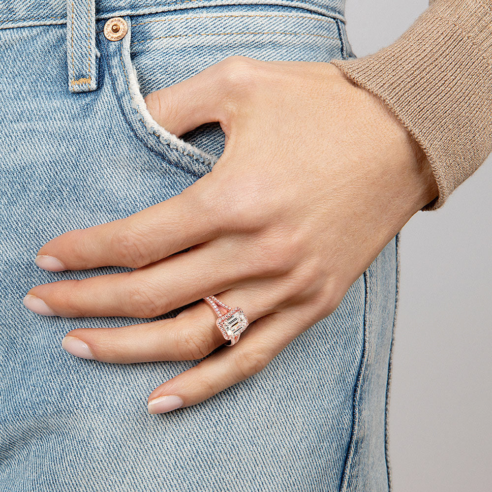 Fortuna Halo Diamond Ring (1/2 ct. tw.) - Oval Center Stone