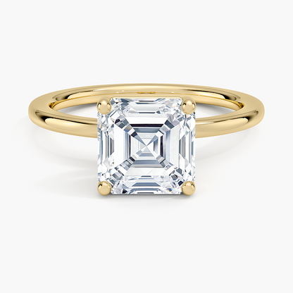 Perfect Fit 1.4mm Solitaire Ring - Asscher Cut Center Stone