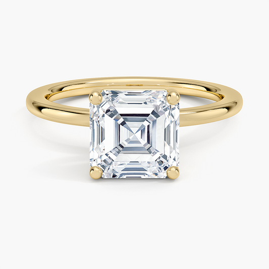 Perfect Fit 1.4mm Solitaire Ring - Asscher Cut Center Stone