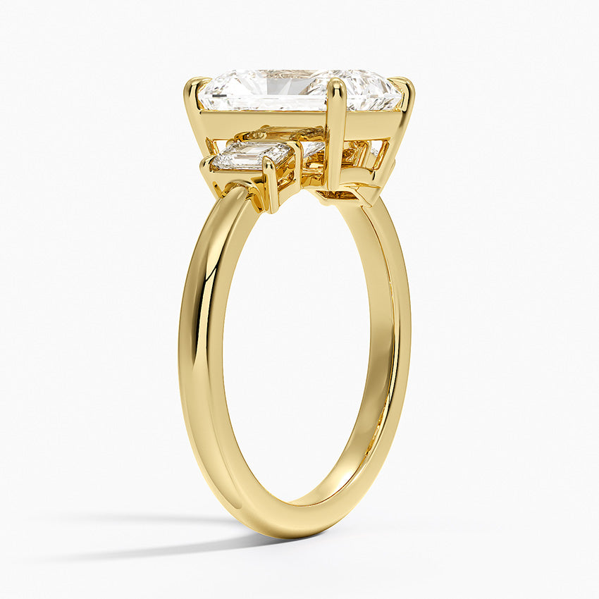 Petite Rhiannon Three Stone Diamond Ring (1/4 ct. tw.) - Radiant Cut Center Stone