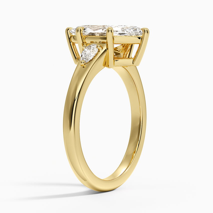 Aria Three Stone Signet Diamond Ring (1/4 ct. tw.) - Marquise Cut Center Stone