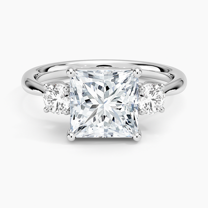 Selene Three Stone Diamond Ring (1/3 ct. tw.) - Princess Cut Center Stone