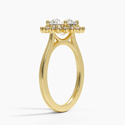 Sunburst Halo Diamond Ring (1/4 ct. tw.) - Round Center Stone