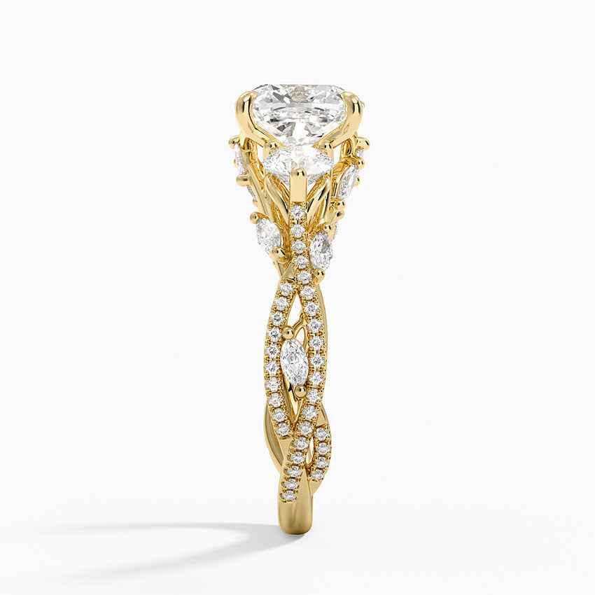 Luxe Secret Garden Three Stone Diamond Ring (1 ct. tw.) - Cushion Cut Center Stone