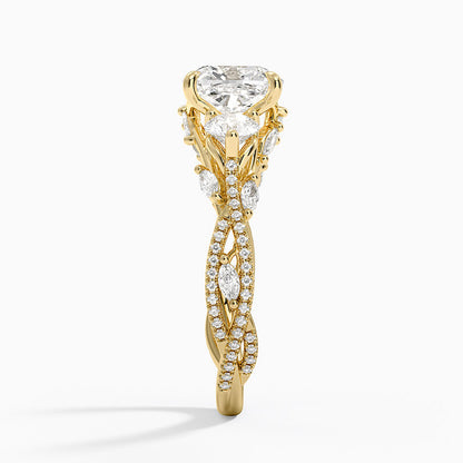 Luxe Secret Garden Three Stone Diamond Ring (1 ct. tw.) - Cushion Cut Center Stone