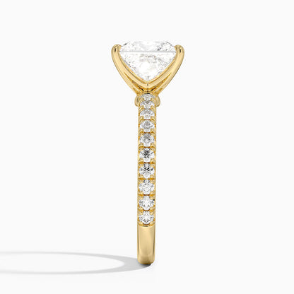 Amelie Three-Quarter Coverage Diamond Ring - Princess Cut Center Stone