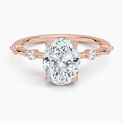 Aimee Hidden Halo Diamond Ring - Oval Center Stone