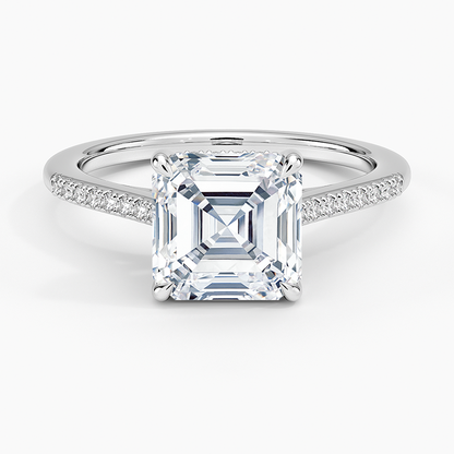 Lissome Half Coverage Diamond Ring - Asscher Cut Center Stone