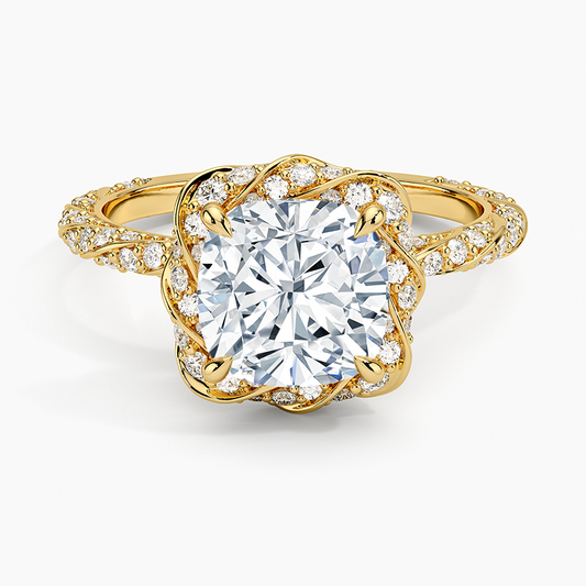 Nova Halo Diamond Ring (1/2 ct. tw.) - Cushion Cut Center Stone