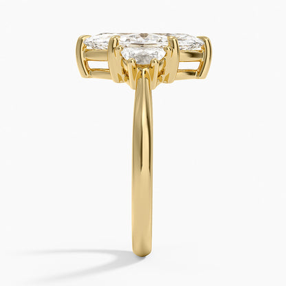 Half Moon Three Stone Diamond Ring (1/4 ct. tw.) - Marquise Center Stone