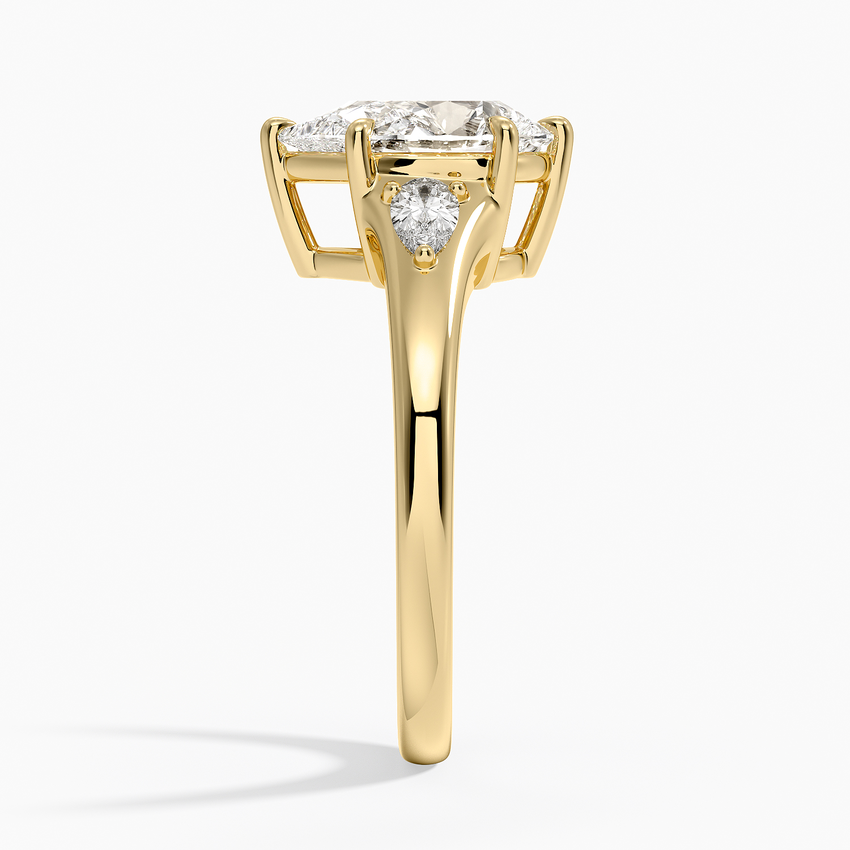 Aria Three Stone Signet Diamond Ring (1/4 ct. tw.) - Pear Cut Center Stone