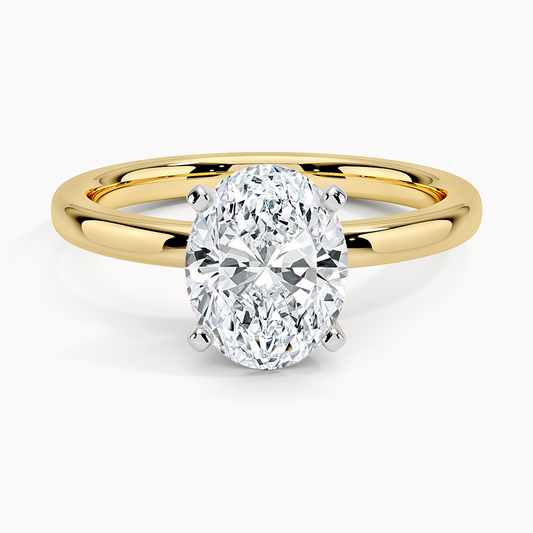 Comfort Fit 2mm Solitaire Ring - Oval Center Stone
