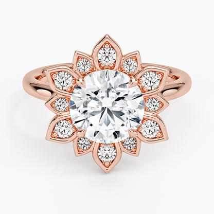 Fiore Halo Diamond Ring (1/4 ct. tw.) - Round Center Stone