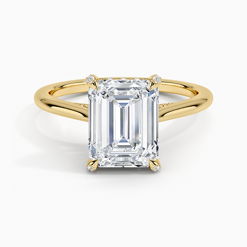 Adorned Dawn Diamond Ring - Emerald Cut Center Stone