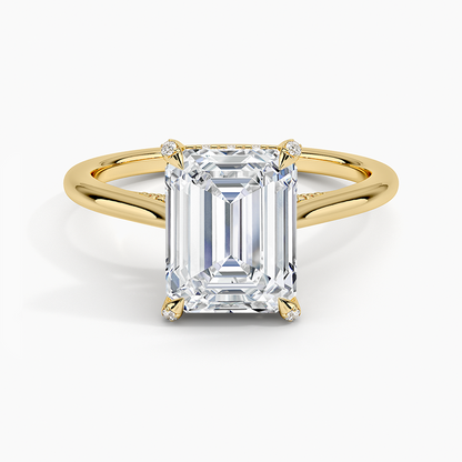 Adorned Dawn Diamond Ring - Emerald Cut Center Stone