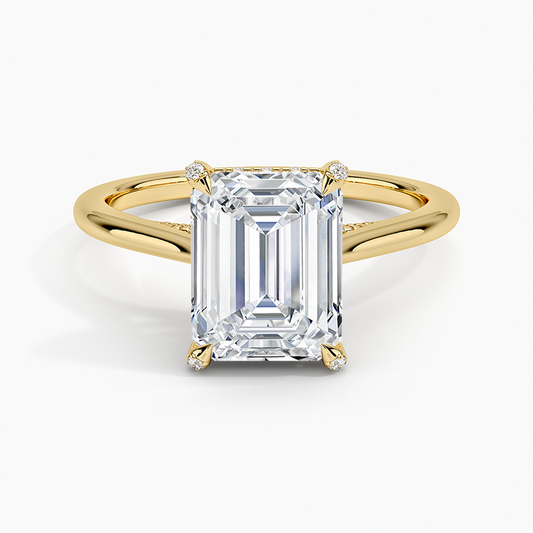 Adorned Dawn Diamond Ring - Emerald Cut Center Stone