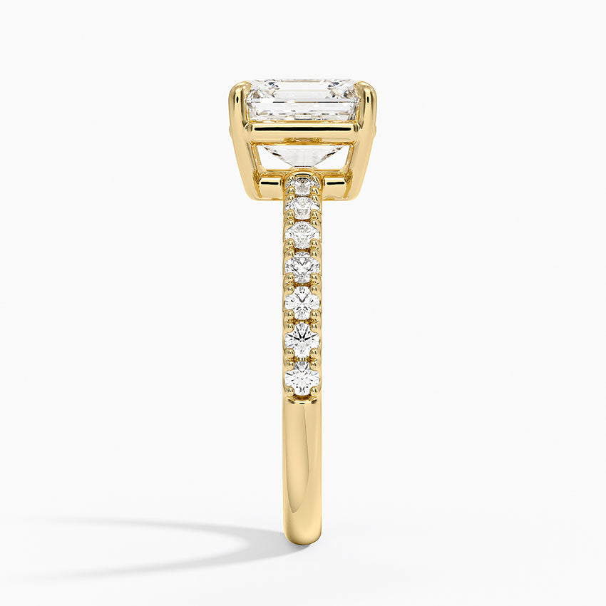 Dara Low-Profile Diamond Ring - Asscher Cut Center Stone