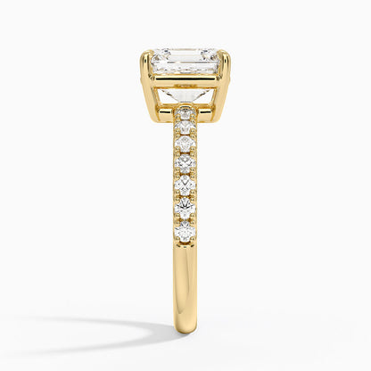 Dara Low-Profile Diamond Ring - Asscher Cut Center Stone