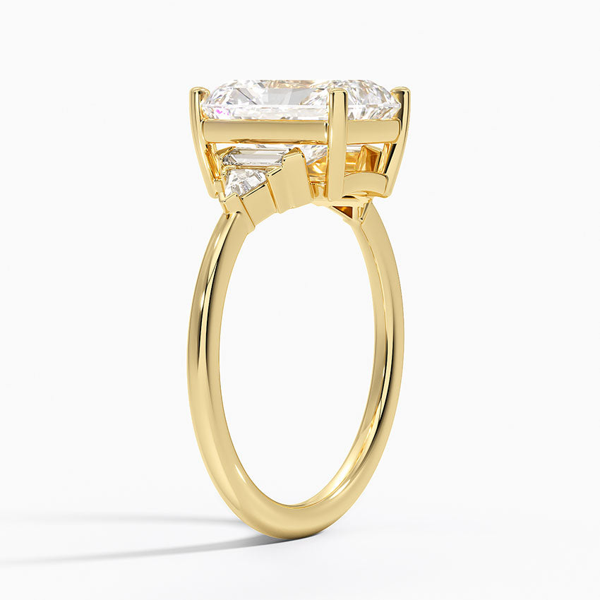 Edie Art Deco Diamond Ring (1/4 ct. tw.) - Radiant Cut Center Stone