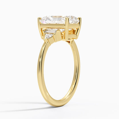 Edie Art Deco Diamond Ring (1/4 ct. tw.) - Radiant Cut Center Stone