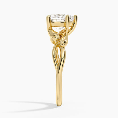 Budding Willow Solitaire Ring - Heart Center Stone