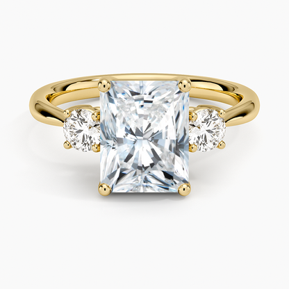 Selene Three Stone Diamond Ring (1/3 ct. tw.) - Radiant Cut Center Stone