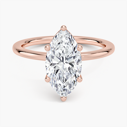 Perfect Fit 1.4mm Solitaire Ring - Marquise Center Stone
