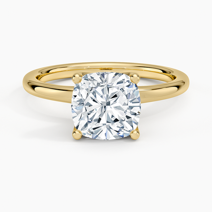Fleur Solitaire Ring - Cushion Cut Center Stone