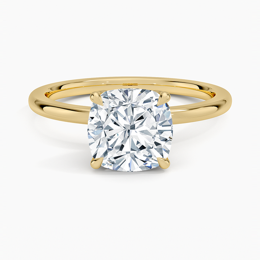 Petal 1.5mm Diamond Ring - Cushion Cut Center Stone