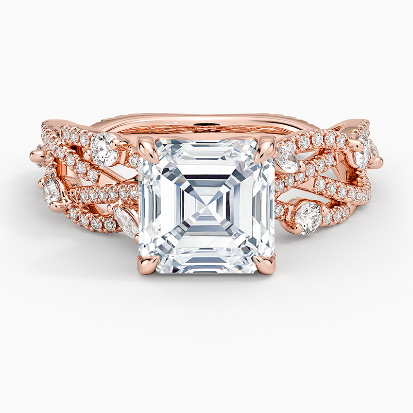 Grand Secret Garden Diamond Ring - Asscher Cut Center Stone
