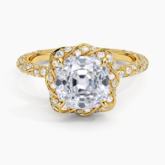 Nova Halo Diamond Ring (1/2 ct. tw.) - Old Mine Cut Center Stone