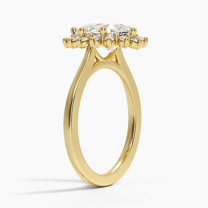 Sunburst Halo Diamond Ring (1/4 ct. tw.) - Pear Center Stone