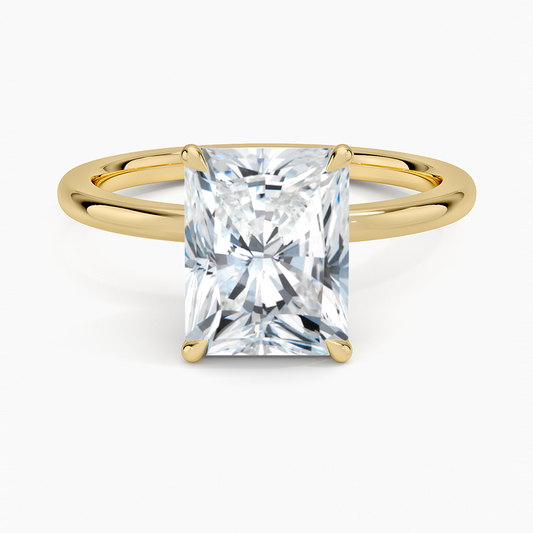 Petal 1.5mm Diamond Ring - Radiant Cut Center Stone