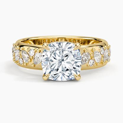 Mosaic Olivetta Three-Quarter Coverage Diamond Ring (1/2 ct. tw.) - Cushion Cut Center Stone