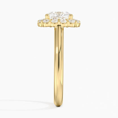 Lotus Flower Halo Diamond Ring (1/4 ct. tw.) - Cushion Cut Center Stone