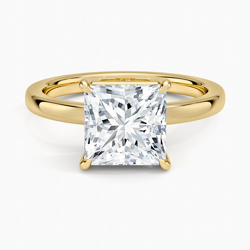 Dara Low-Profile Solitaire Ring - Princess Cut Center Stone